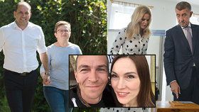Rodinná pouta u eurovoleb: Babiš s Monikou, selfie Bartošových i Fiala s Janou