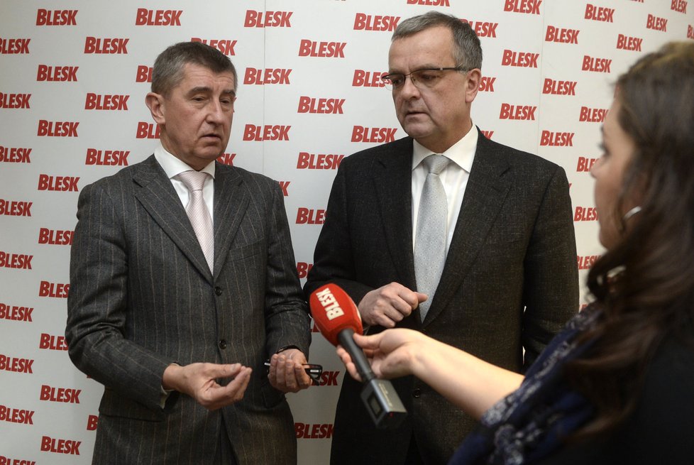 Babiš s Kalouskem v redakci Blesk.cz