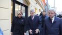 Zástupci ANO na Národní třídě: Andrej Babiš, Alena Schillerová a Karel Havlíček (17.11.2022)