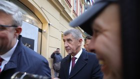 Andrej Babiš na Národní třídě 17. listopadu 2022