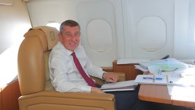 Premiér Andrej Babiš (ANO) ve vládním speciálu