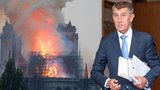 Babiš slíbil peníze na obnovu Notre-Damu. Česko uspořádá i sbírku