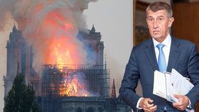 Premiér Andrej Babiš (ANO) uvedl, že Česko je ochotné s obnovou Notre-Damu finančně pomoci. Chrám v pondělí večer zachvátil mohutný požár.