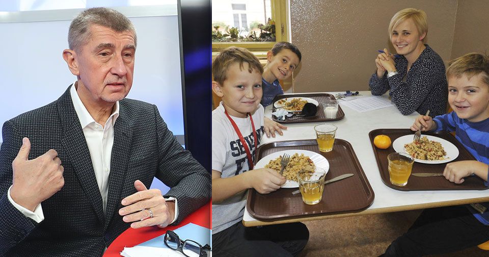 Andrej Babiš (ANO) hovořil v pořadu Blesku „Ptáme se, pane premiére“ o proplácení obědů dětem