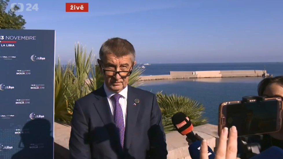 Premiér Andrej Babiš komentoval v italském Palermu kauzu svého syna Andreje mladšího.