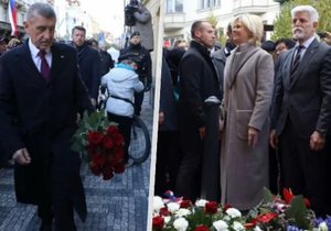 Politici na Národní třídě: Šéf ANO Andrej Babiš a prezident Petr Pavel (17.11.2023)