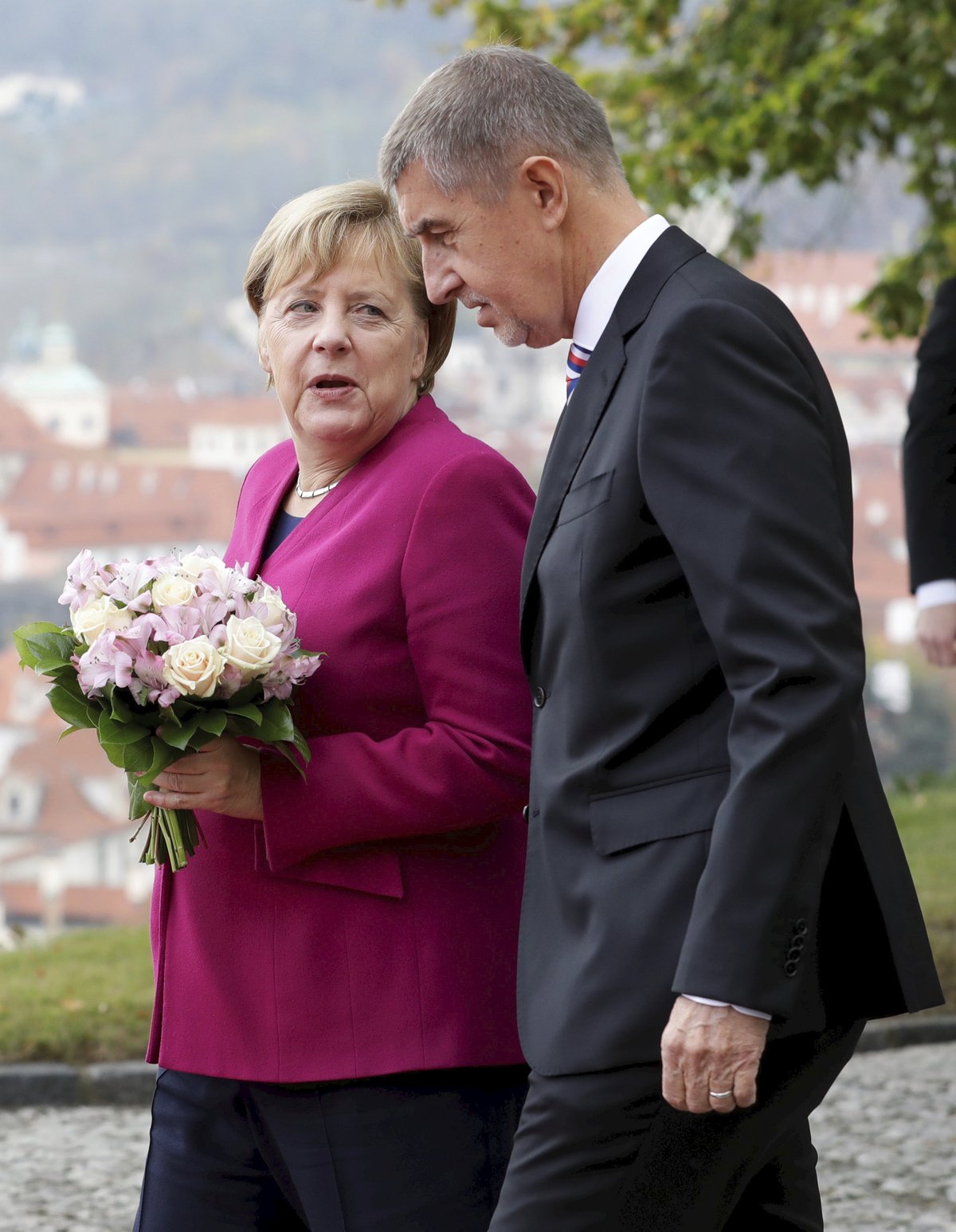 Andrej Babiš přivítal v Praze německou kancléřku Angelu Merkelovou (26.10.2018)