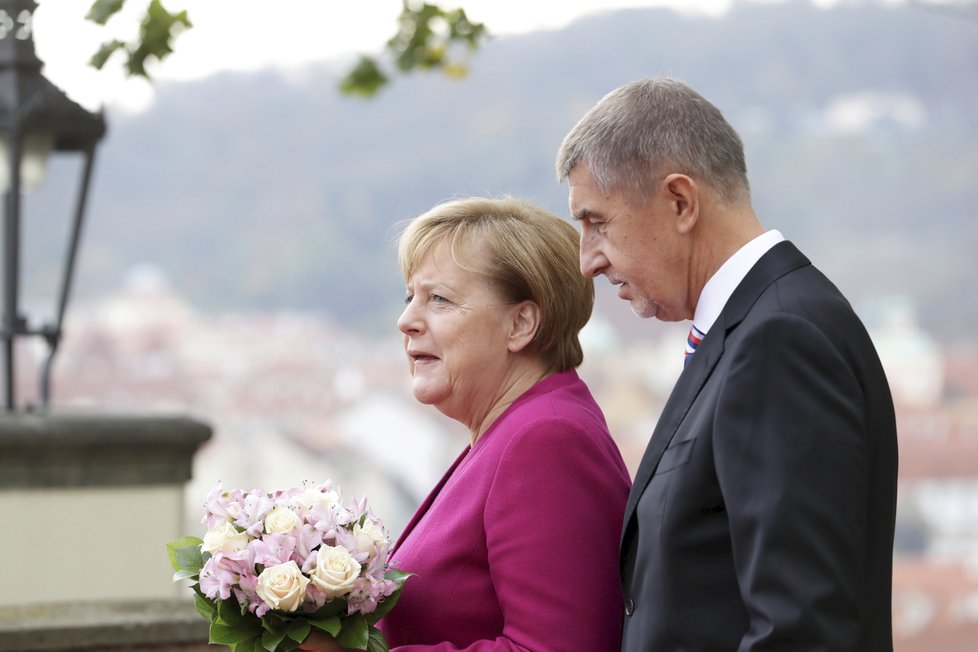 Andrej Babiš přivítal v Praze německou kancléřku Angelu Merkelovou (26. 10. 2018).