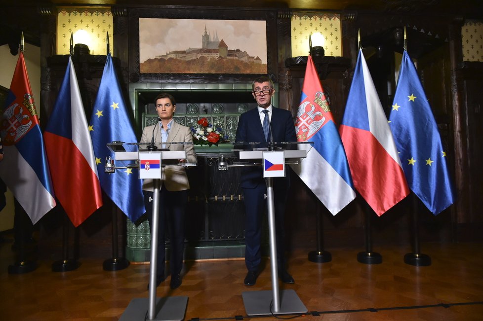 Andrej Babiš jednal v prosinci 2018 v Praze se srbskou premiérkou Anou Brnabičovou