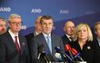 Andrej Babiš na tiskovce ANO po jednání předsednictva oznámil, že zůstává předsedou i poslancem (8.2.2023)
