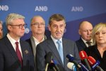 Andrej Babiš na tiskovce ANO po jednání předsednictva oznámil, že zůstává předsedou i poslancem (8.2.2023)