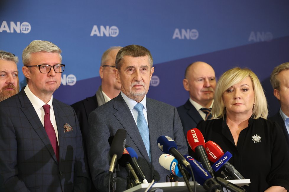 Andrej Babiš na tiskovce ANO po jednání předsednictva oznámil, že zůstává předsedou i poslancem. (8. 2. 2023)