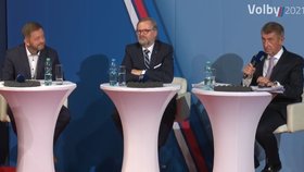 Debata Českého rozhlasu: Vít Rakušan (STAN), Petr Fiala (ODS) a Andrej Babiš (ANO) (8.10.2021)