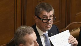 Andrej Babiš během jednání ve Sněmovně o rozpočtu pro rok 2018