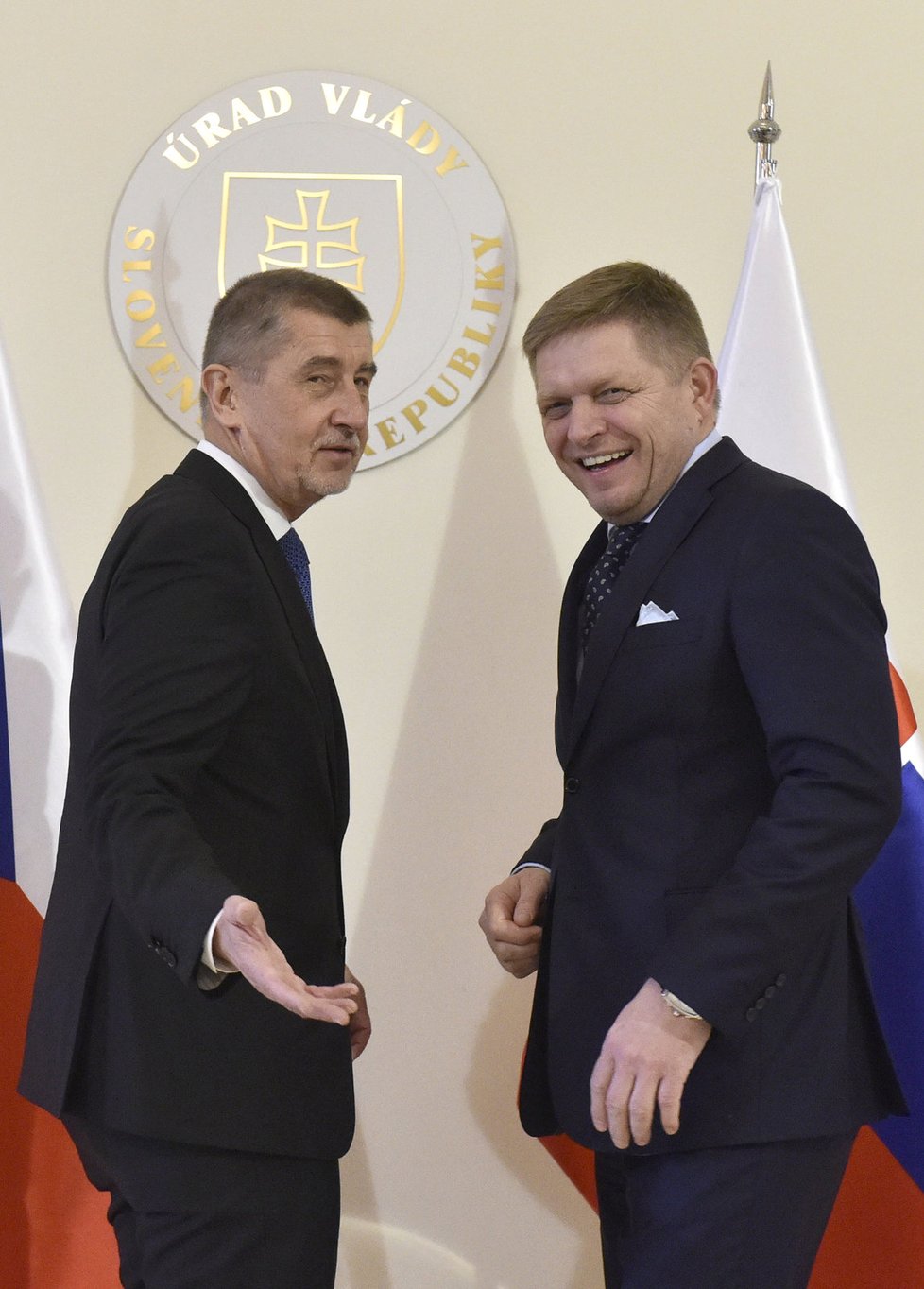 Andrej Babiš (vlevo)  s Robertem Ficem