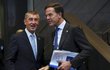 Babiš na summitu NATO v Bruselu: S nizozemským premiérem Markem Ruttem