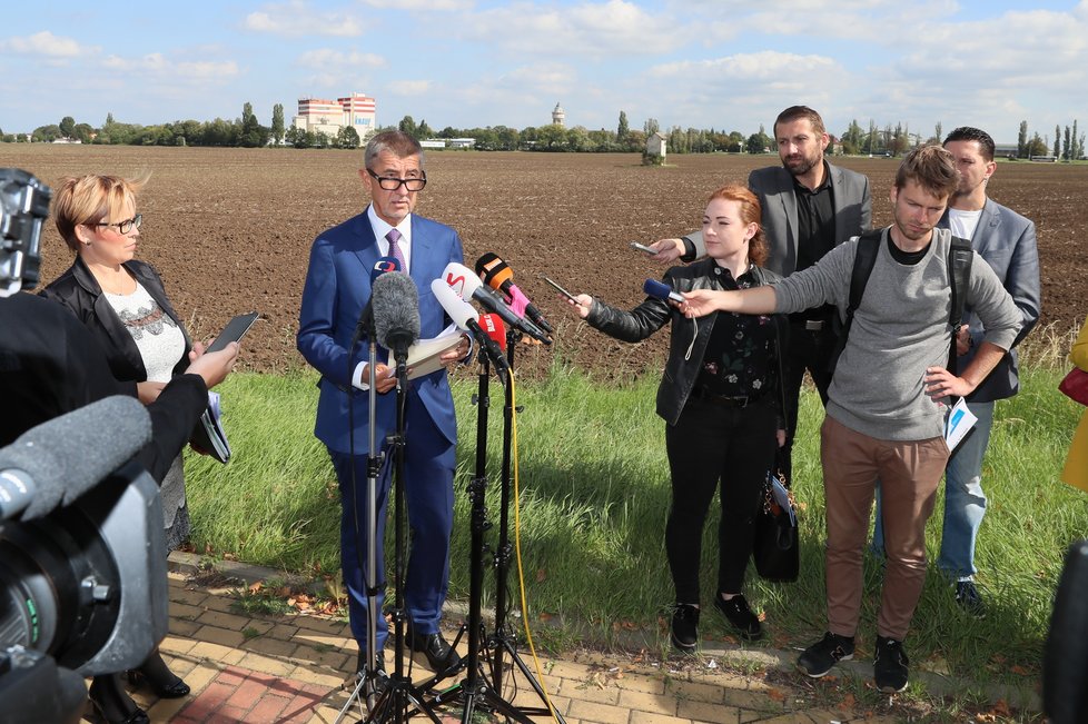 Premiér Andrej Babiš (ANO) navštívil 17. 9. 2019 Letňany, když hledal vhodný pozemek pro vládní &#34;superúřad&#34;.