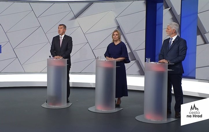 Andrej Babiš vyrazil do předvolební debaty s Danuší Nerudovou a Petrem Pavlem na TV Nova (12.1.2023).