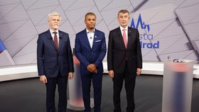 Petr Pavel a Andrej Babiš v poslední televizní debatě na Nově (26.11.2023)
