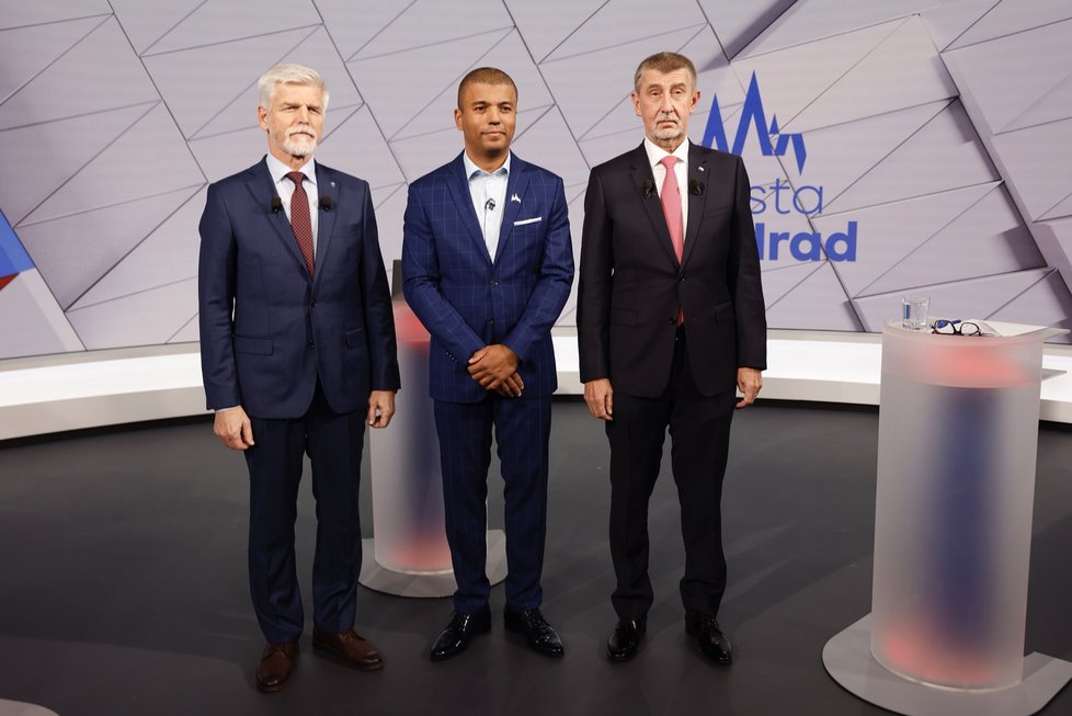 Petr Pavel a Andrej Babiš v poslední televizní debatě na Nově (26.11.2023)