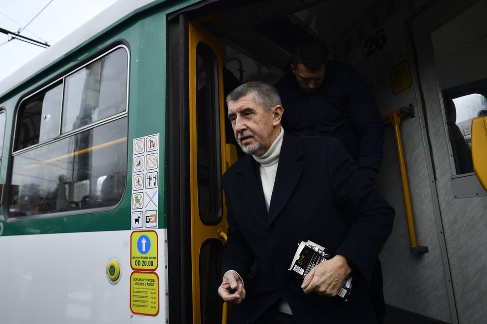 Andrej Babiš vyrazil tramvají do Jablonce (20. 1. 2023)