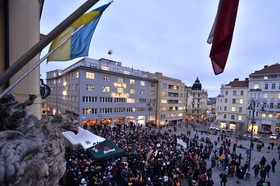 Mítink Andreje Babiše v Brně před finále prezidentských voleb (23.1.2023)