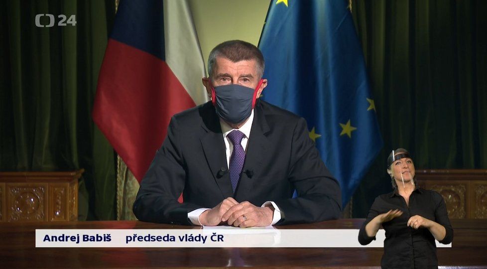 Premiér Andrej Babiš (ANO) přednesl svůj projev k národu kvůli situaci ohledně šíření nového koronaviru. (23. 3. 2020)