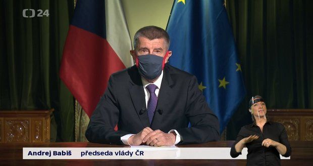 Premiér Andrej Babiš (ANO) přednesl svůj projev k národu kvůli situaci ohledně šíření nového koronaviru. (23. 3. 2020)