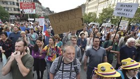 Protest proti Andreji Babišovi a vládě s podporou KSČM (9. 5. 2018)
