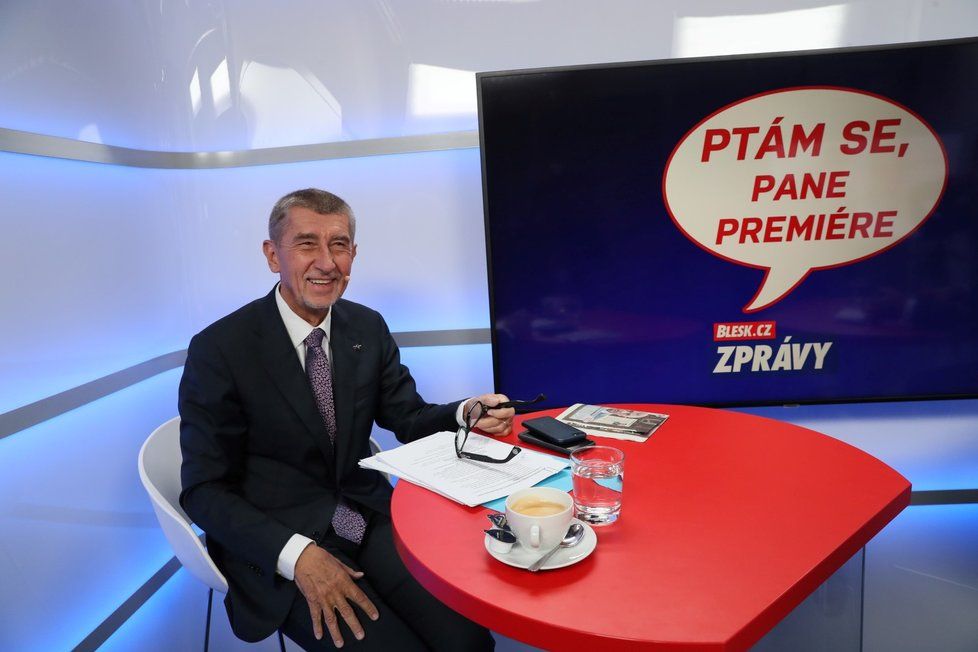 Premiér Andrej Babiš ve studium Blesku (8.10.2019)