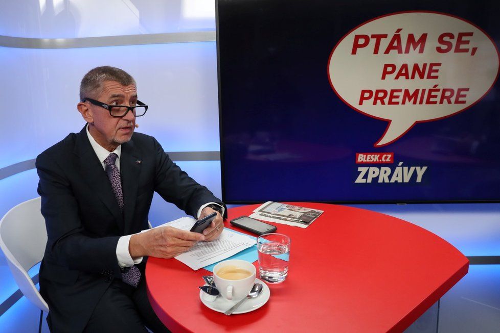 Premiér Andrej Babiš ve studiu Blesku (8.10.2019)