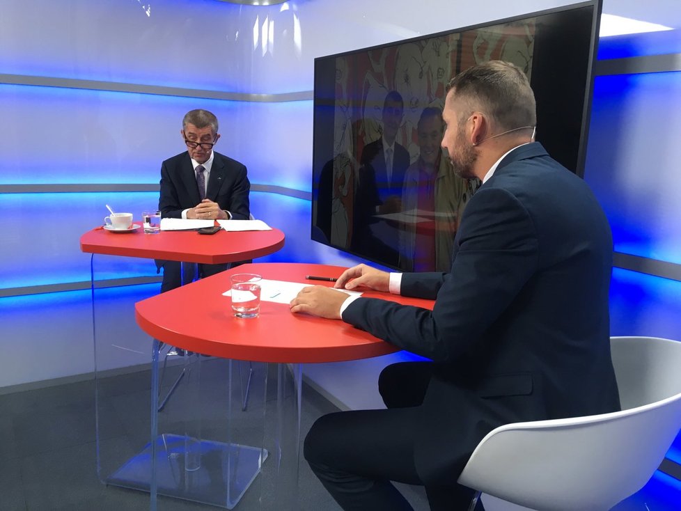 Premiér Andrej Babiš ve studiu Blesku (8. 10. 2019)