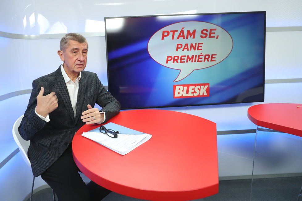 Premiér Andrej Babiš (ANO) byl hostem pořadu Blesku „Ptáme se, pane premiére“