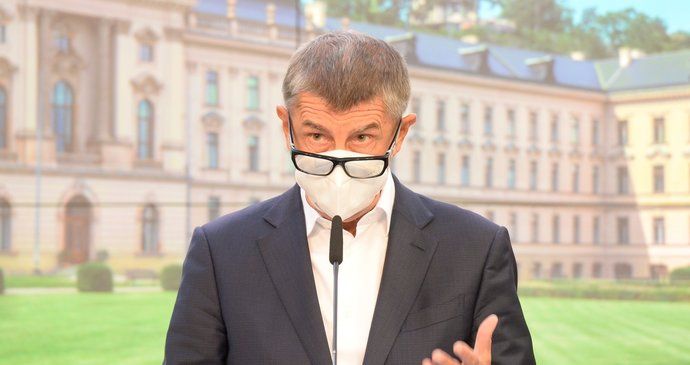Předseda vlády Andrej Babiš vystoupil 7. září 2020 v Praze na tiskové konferenci po schůzi vlády.