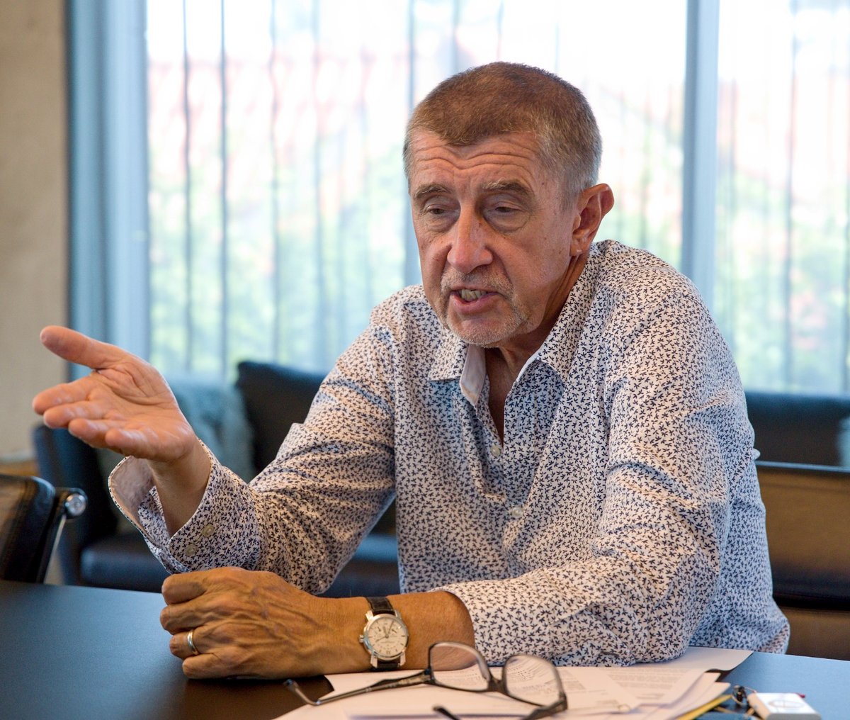 Premiér Andrej Babiš při rozhovoru pro Blesk (29. června 2019)