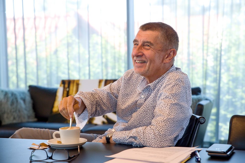 Premiér Andrej Babiš při rozhovoru pro Blesk (29. června 2019)