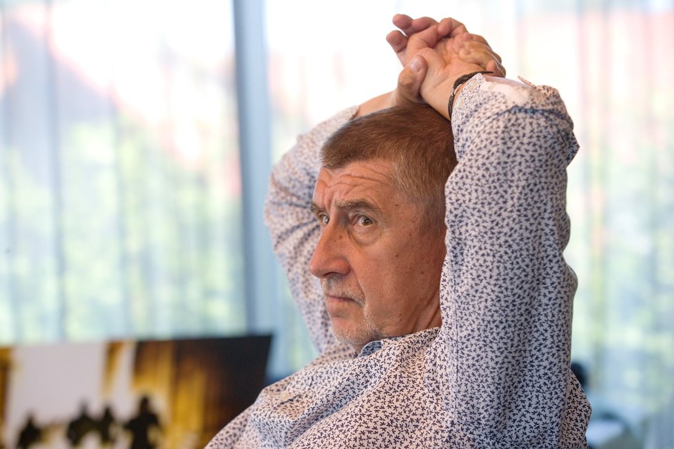 Premiér Andrej Babiš při rozhovoru pro Blesk (29. června 2019)