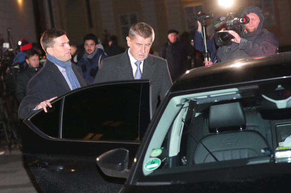 Andrej Babiš po schůzce s Milošem Zemanem na Hradě