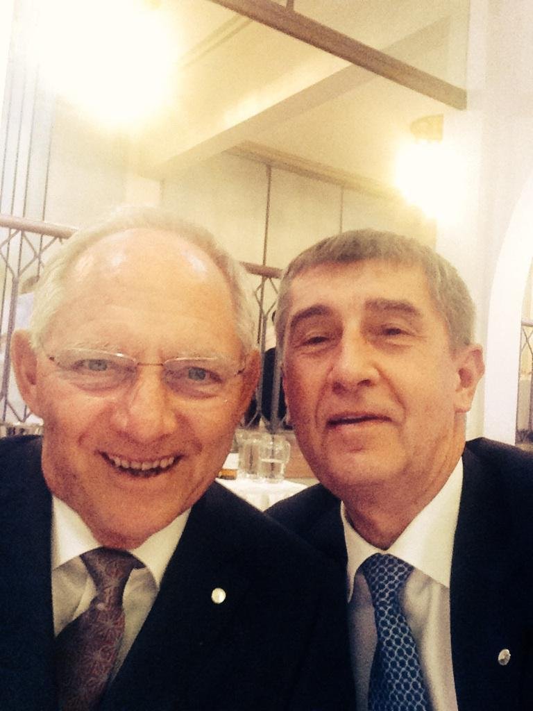 Babišovo selfie: S německým ministrem financí Wolfgangem Schäublem