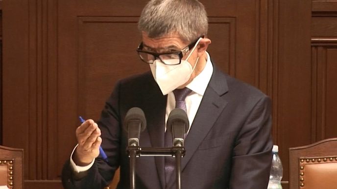 Andrej Babiš (ANO) ve sněmovně.