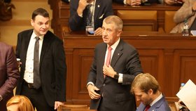 Andrej Babiš (ANO) během mimořádné schůze Sněmovny ke střetu zájmů (listopad 2025)