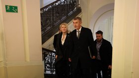 Andrej Babiš a Jana Nagyová u soudu kvůli Čapímu hnízdu (14.2.2024)