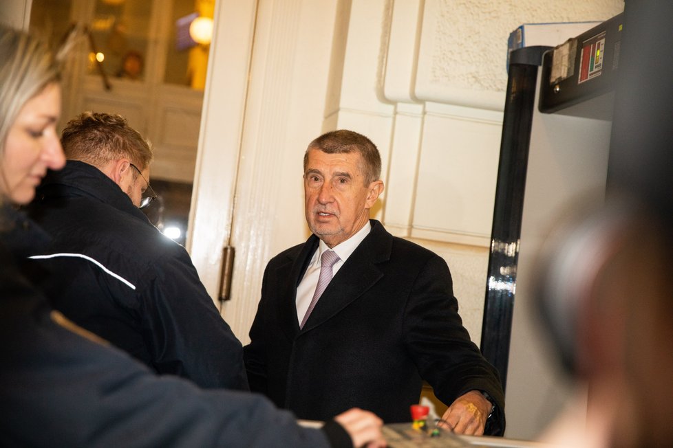 Andrej Babiš u soudu v kauze Čapí hnízdo (4.1.2023)