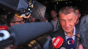 Eurovolby 2019: Andrej Babiš při příchodu do štábu, který si hnutí ANO zřídilo ve své centrále v Praze na Chodově