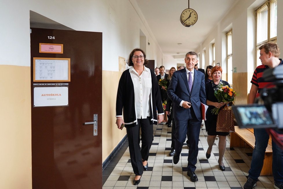 Předseda vlády Andrej Babiš na návštěvě střední průmyslové školy strojnické v Plzni
