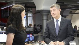 Vicepremiér Andrej Babiš (ANO) ve Studiu Blesk