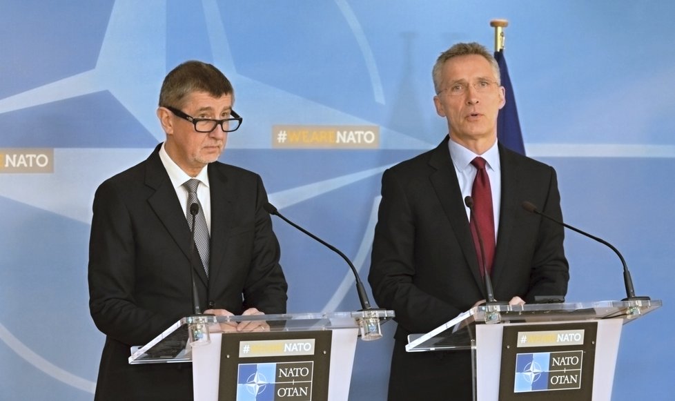 Andrej Babiš (ANO) jednal v Bruselu i s generálním tajemníkem NATO Stoltenbergem