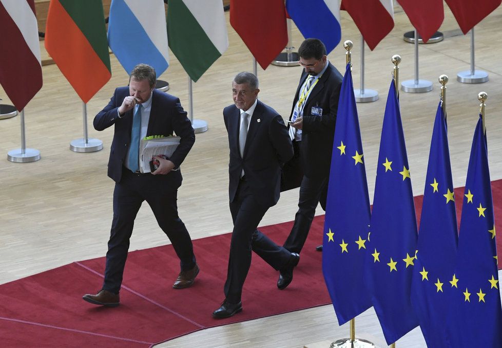 Andrej Babiš na summitu EU v Bruselu