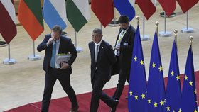Andrej Babiš na summitu EU v Bruselu