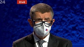 Premiér Andrej Babiš (ANO) v superdebatě na ČT (1.10.2020)